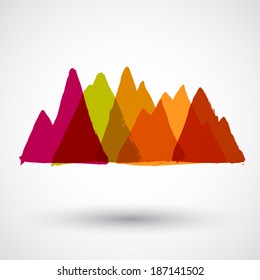 Mountain peak. Grunge style