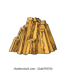 mountain peak hand drawn vector. top hill landscape, rock, range adventure challenge, rocky climbing mountain peak sketch. isolated color illustration