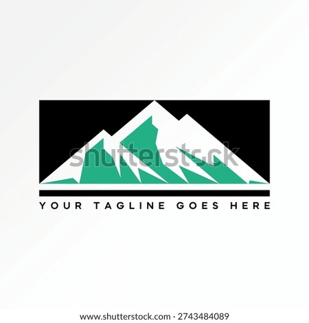 Mountain peak hill expedition panorama climbing rock outdoor iceberg forest logo design graphic concept creative premium vector stock image top sell