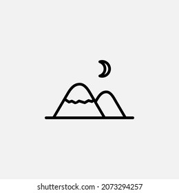 Mountain, peak, hill line icon design concept