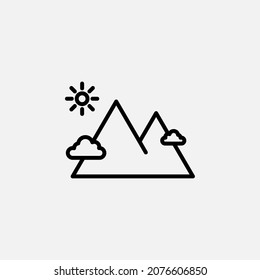 Mountain, peak, hill line icon, vector, illustration, logo template. Suitable for many purposes.