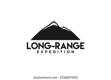 Mountain peak hill logo design outdoor icon symbol