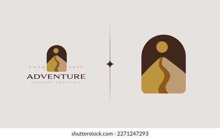 Mountain Peak Hill Top. Universal creative premium symbol. Vector sign icon logo template. Vector illustration