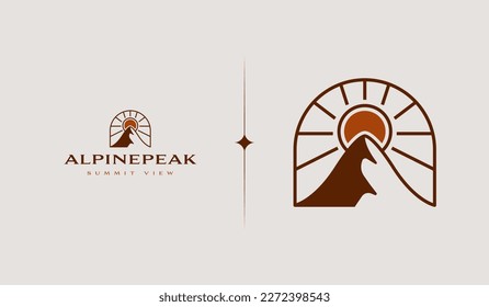 Mountain Peak Hill Top. Universal creative premium symbol. Vector sign icon logo template. Vector illustration