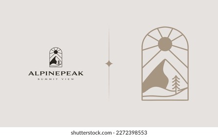 Mountain Peak Hill Top. Universal creative premium symbol. Vector sign icon logo template. Vector illustration