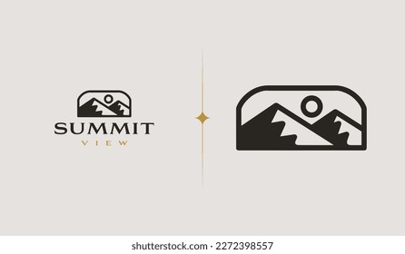 Mountain Peak Hill Top. Universal creative premium symbol. Vector sign icon logo template. Vector illustration