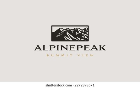 Mountain Peak Hill Top. Universal creative premium symbol. Vector sign icon logo template. Vector illustration