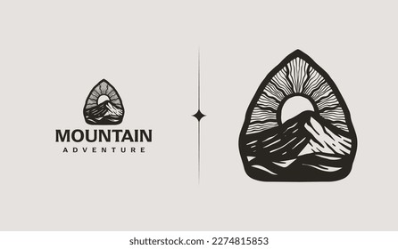 Mountain Peak Hill Top. Universal creative premium symbol. Vector sign icon logo template. Vector illustration
