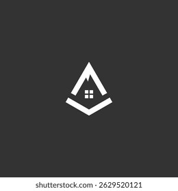 Mountain peak home em design abstrato