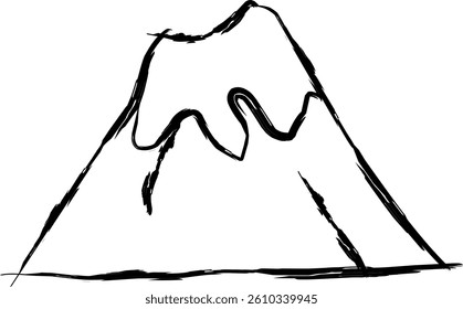 mountain peak icon in Doodle style 