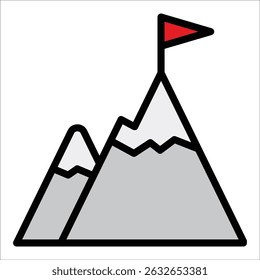 Mountain Peak Icon Element For Design