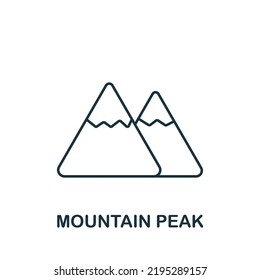 Mountain Peak icon. Line simple Success icon for templates, web design and infographics