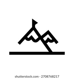 Icono de pico de montaña sobre fondo blanco