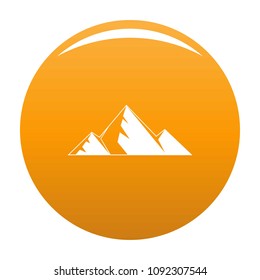 Mountain peak icon. Simple illustration of mountain peak vector icon for any design orange