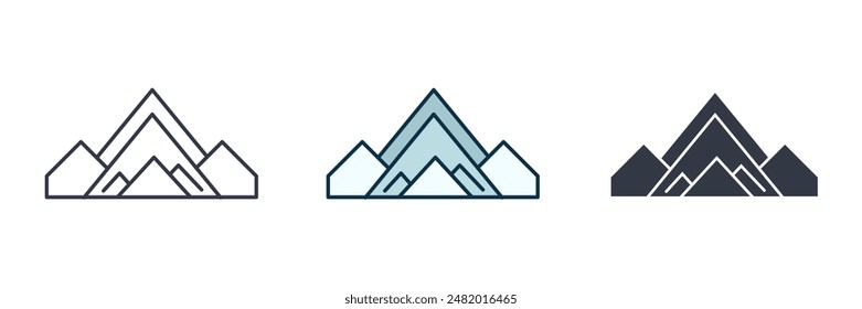 Mountain Peak Icon symbol vector illustration isolated on white background
