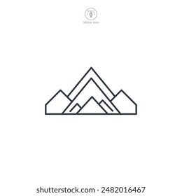 Mountain Peak Icon symbol vector illustration isolated on white background