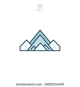 Mountain Peak Icon symbol vector illustration isolated on white background