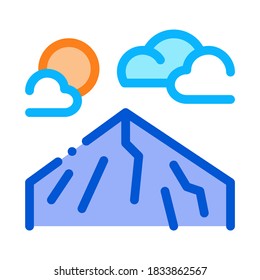 mountain peak icon vector. mountain peak sign. color symbol illustration