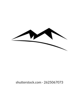 Símbolo de Vector de icono de cumbre de montaña