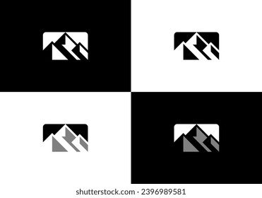 mountain peak illustration logo modern