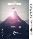 mountain peak infographic, polygon illustration