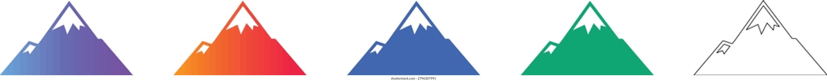 Mountain Peak Landscape Icon Set vol 505