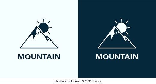 Icono de aventura de Naturaleza de diseño de logotipo de paisaje de montaña para negocios al aire libre