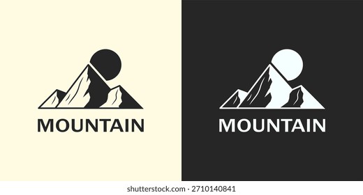 Icono de aventura de Naturaleza de diseño de logotipo de paisaje de montaña para negocios al aire libre