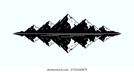Icono de aventura de Naturaleza de diseño de logotipo de paisaje de montaña para negocios al aire libre