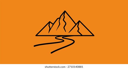 Icono de aventura de Naturaleza de diseño de logotipo de paisaje de montaña para negocios al aire libre