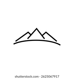 símbolo de vetor de ícone de linha de pico de montanha