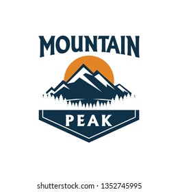 Adventure Mountain Peaks Concept Logo Badge Stock Vector (Royalty Free ...