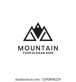 Mountain peak logo, abstract mountain logo design