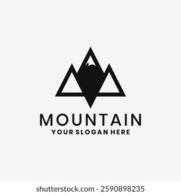 Mountain peak logo, abstract mountain logo design
