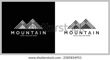 Mountain peak logo collection, Mountain Landscape Silhouette for Outdoor Travel