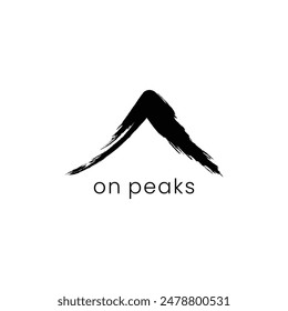 diseño del logotipo de mountain peak con Imagen de cepillo