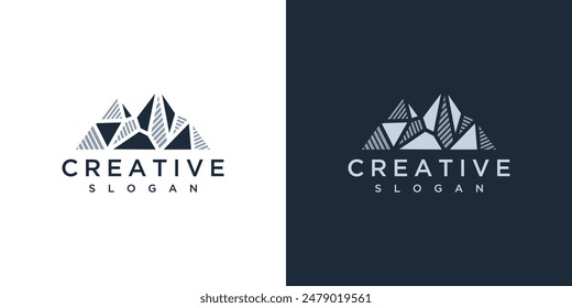 Diseño de logo de Mountain peak. Concepto de Ilustración vectorial de diseño de icono de montaña	