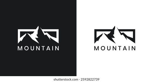 Mountain peak logo design, outdoor adventure icon