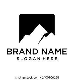 mountain peak logo design vectors