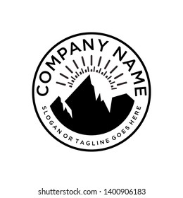 mountain peak logo design vectors