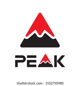 Mountain, peak, logo icon design template vector illustration