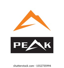 Mountain, peak, logo icon design template vector illustration