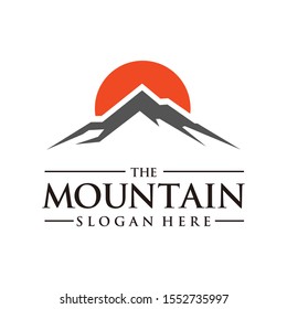 Mountain, peak, logo icon design template vector illustration