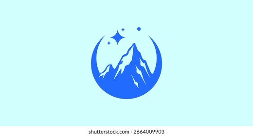 Mountain peak logo with reflection in the water