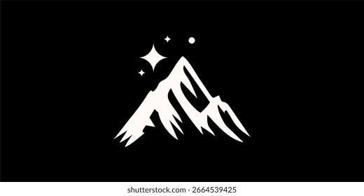 Berggipfel-Logo mit Reflexion im Wasser