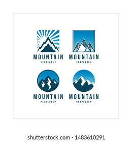 mountain peak logo template design vector illustration