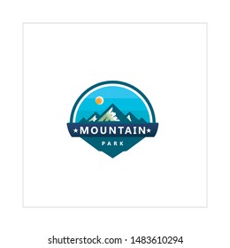 mountain peak logo template design vector illustration