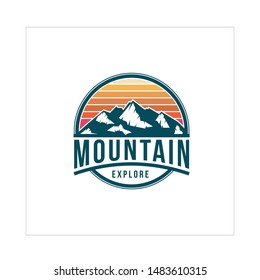 mountain peak logo template design vector illustration