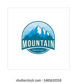 mountain peak logo template design vector illustration