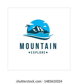 mountain peak logo template design vector illustration